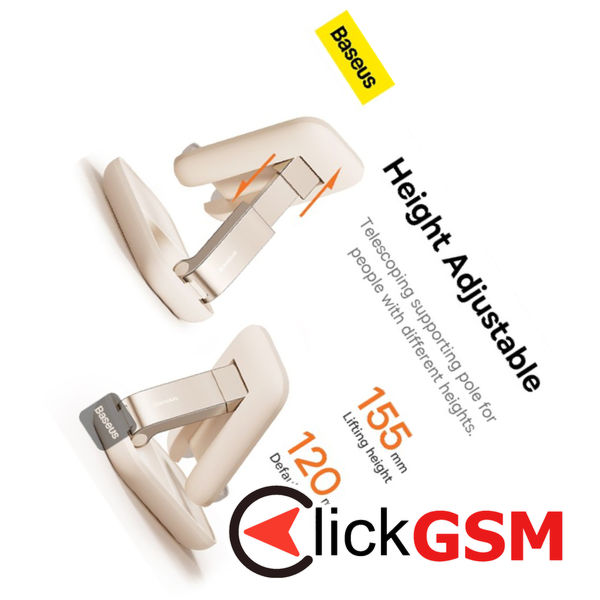 Baseus - Desk Holder Seashell Series (B10551501411-00) - with Make-up Mirror, Foldable, Height Adjustable - Beige