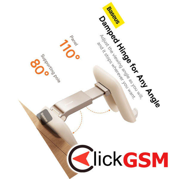 Baseus - Desk Holder Seashell Series (B10551501411-00) - with Make-up Mirror, Foldable, Height Adjustable - Beige