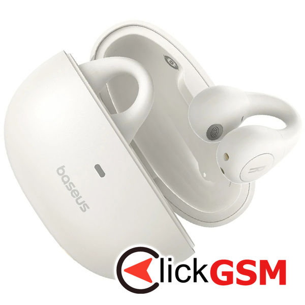 Baseus - Wireless Earbuds AirGo AS01 (A00069101223-00) - for Sports, Bluetooth 5.3, Noise Reduction, 2-Mic ENC - White