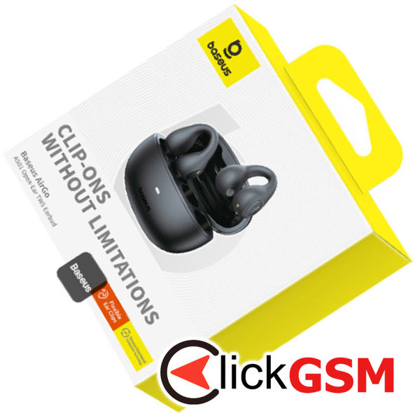 Baseus - Wireless Earbuds AirGo AS01 (A00069101223-00) - for Sports, Bluetooth 5.3, Noise Reduction, 2-Mic ENC - White