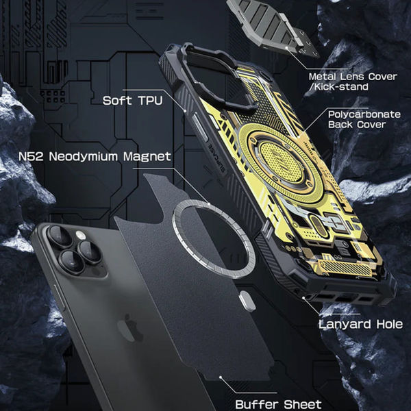 Supcase - Unicorn Beetle XT MagSafe - iPhone 15 Pro Max - Yellow Circuit