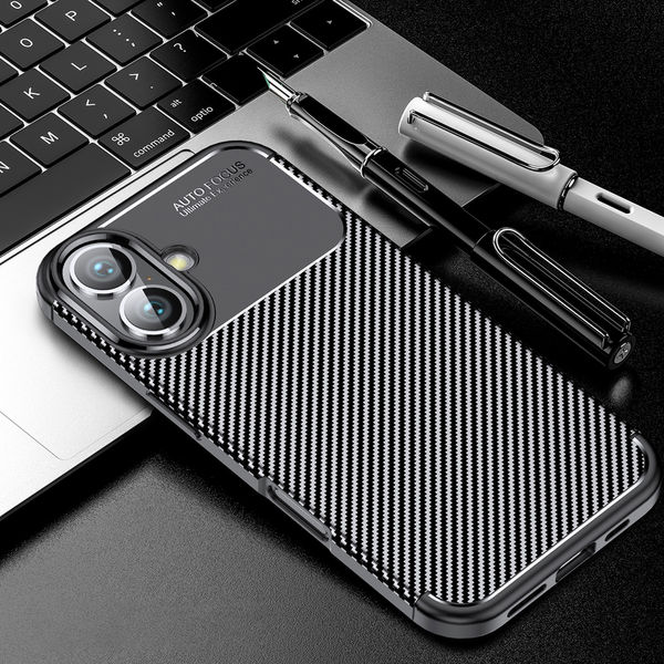 Techsuit - CarbonFiber - iPhone 16 Plus - Black