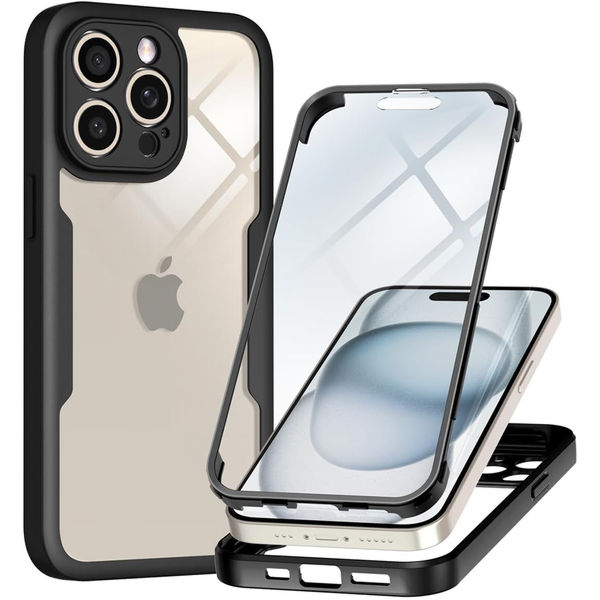 Techsuit - ColorVerse 360 Series + Screen Protector - iPhone 16 Pro Max - Black