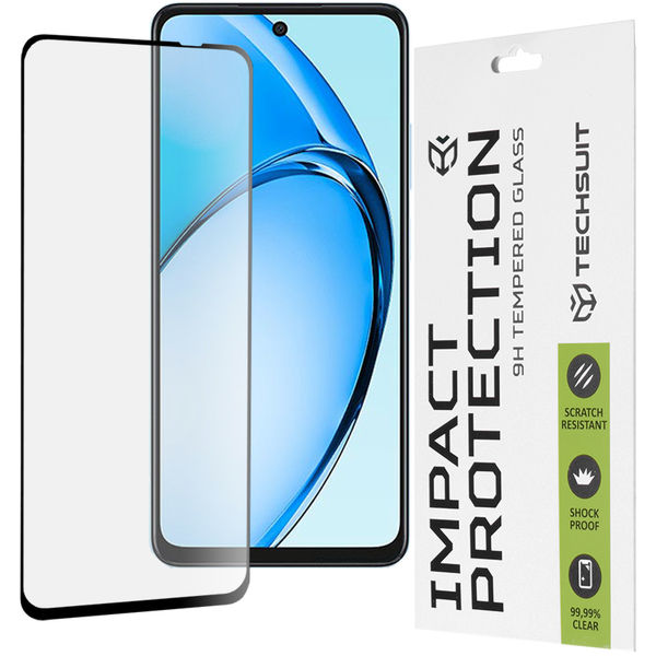Techsuit - 111D Full Cover / Full Glue Glass - Oppo A60 4G - Black