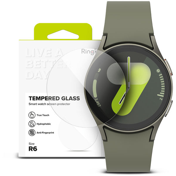 Ringke - Tempered Glass R6 (4 pack) - Samsung Galaxy Watch7 44mm - Clear