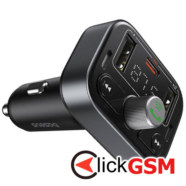 Baseus - FM Modulator and Car Charger S-09 Pro (C10762200113-00) - 2x USB, Type-C, Bluetooth 5.3, Digital Display - Black