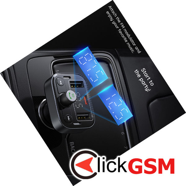 Baseus - FM Modulator and Car Charger S-09 Pro (C10762200113-00) - 2x USB, Type-C, Bluetooth 5.3, Digital Display - Black