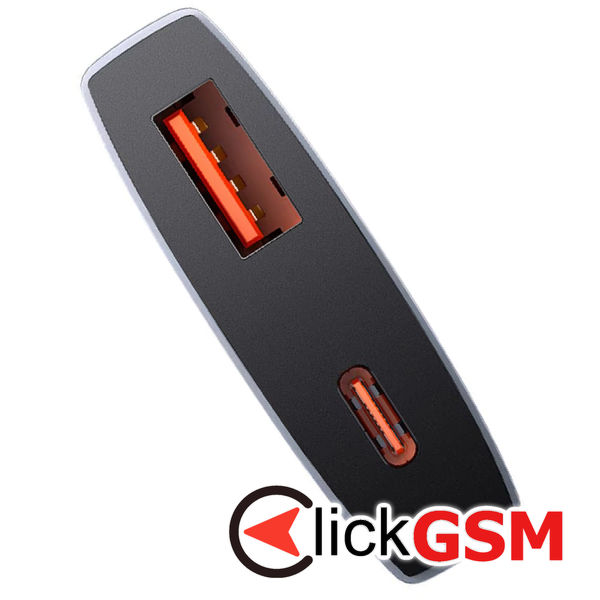 Baseus - Wall Charger (CCGP150113) - GaN5 Pro Flat Design, USB, Type-C, with UE and UK Plug, Cable Type-C - Grey