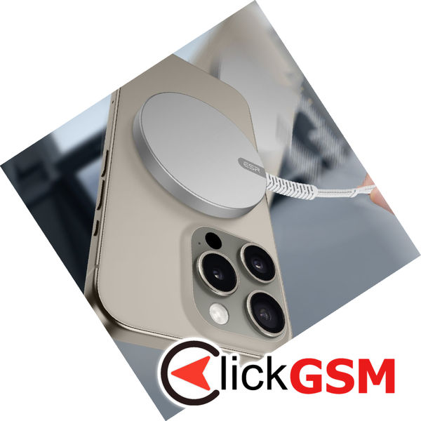 ESR - Mini Magnetic Wireless Charger HaloLock Qi2 - MagSafe Compatible, 15W, with Type-C Cable, 1.5m - Silver