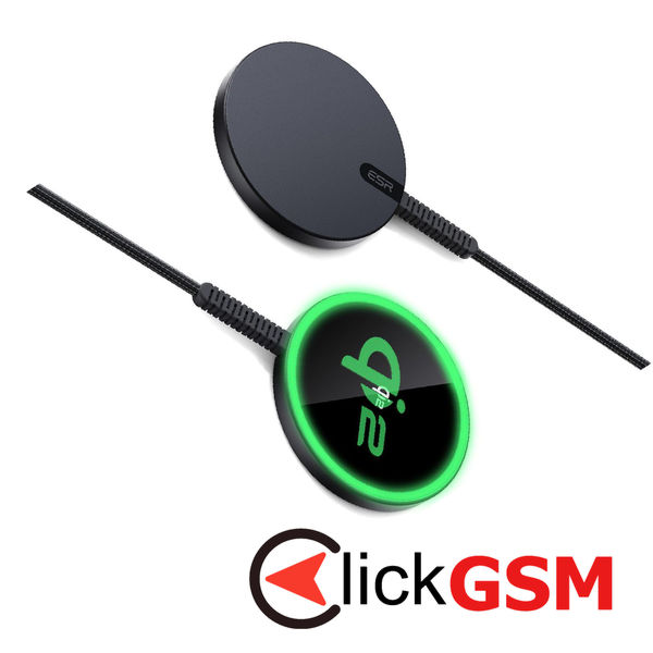ESR - Mini Magnetic Wireless Charger HaloLock Qi2 - MagSafe Compatible, 15W, with Type-C Cable, 1.5m - Black