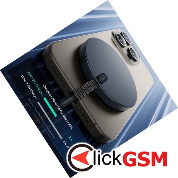 ESR - Mini Magnetic Wireless Charger HaloLock Qi2 - MagSafe Compatible, 15W, with Type-C Cable, 1.5m - Black