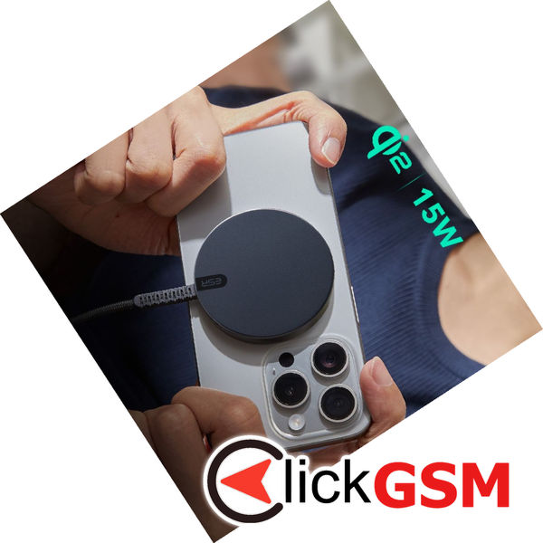 ESR - Mini Magnetic Wireless Charger HaloLock Qi2 - MagSafe Compatible, 15W, with Type-C Cable, 1.5m - Black