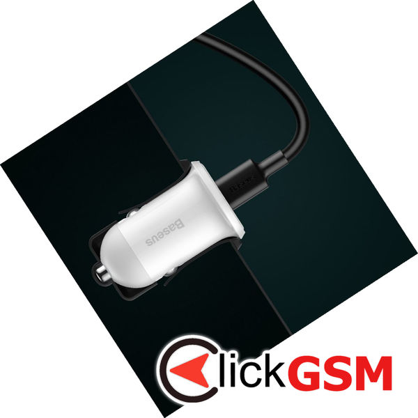 Baseus - Car Charger (CCALLP-02) - 2x USB, Mini Appearance, 4.8A - White