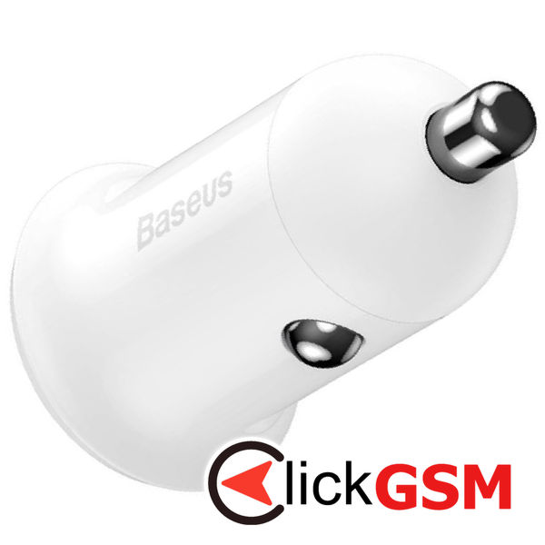 Baseus - Car Charger (CCALLP-02) - 2x USB, Mini Appearance, 4.8A - White