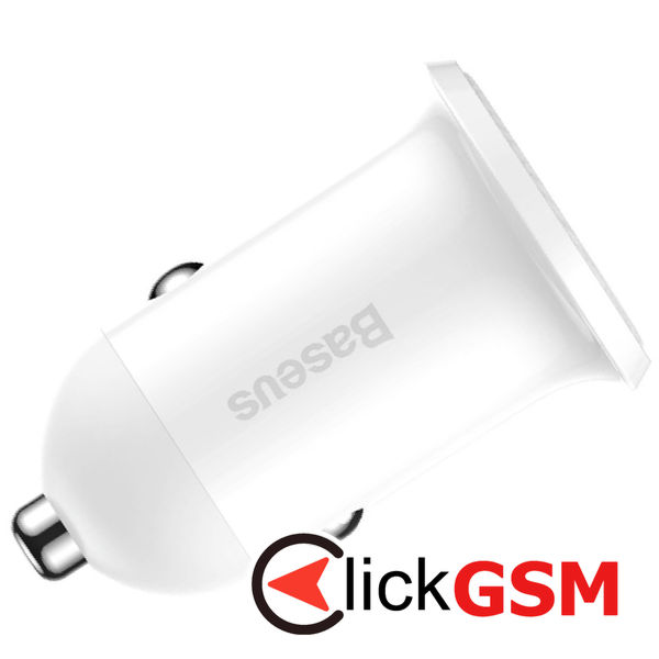 Baseus - Car Charger (CCALLP-02) - 2x USB, Mini Appearance, 4.8A - White