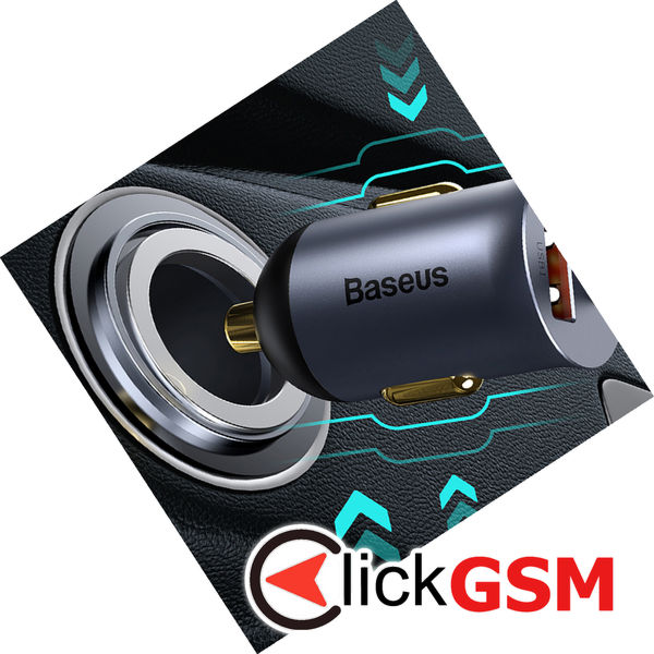 Baseus - Car Charger Share Together (CCBT-B0G) - Port Extension, 3x USB, Type-C, Fast Charging, 120W - Gray