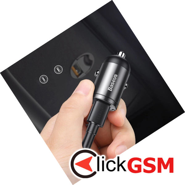 Baseus - Car Charger Tiny Star Mini (C00035000817-Z1/VCHX-A0G) - Quick Charge 3.0, 30W, USB - Space Grey