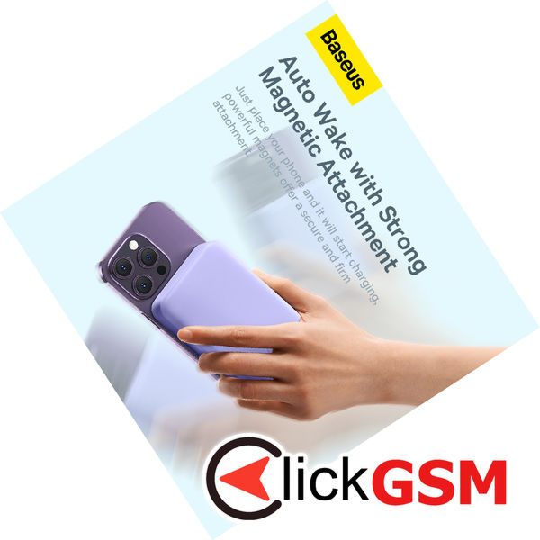 Baseus - Power Bank Mini (PPCX150005) - Type-C, MagSafe Charging, 20W, 20000mAh, with Cable Type-C, 30cm - Purple