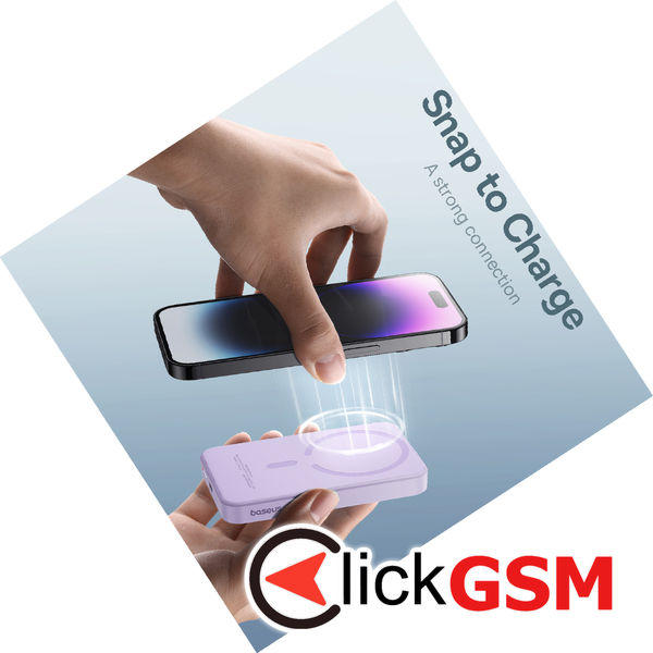 Baseus - Power Bank Mini (P10022107513-00) - Type-C, MagSafe Charging, 20W, 5000mAh, with Cable Type-C, 30cm - Purple