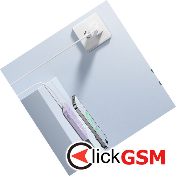 Baseus - Power Bank Mini (P10022107513-00) - Type-C, MagSafe Charging, 20W, 5000mAh, with Cable Type-C, 30cm - Purple