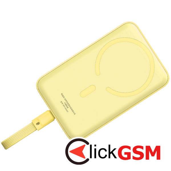 Baseus - Power Bank Magnetic Mini (P1002210BY23-00) - MagSafe, 2x USB-C, Lightning, 30W, 10000mAh - Yellow