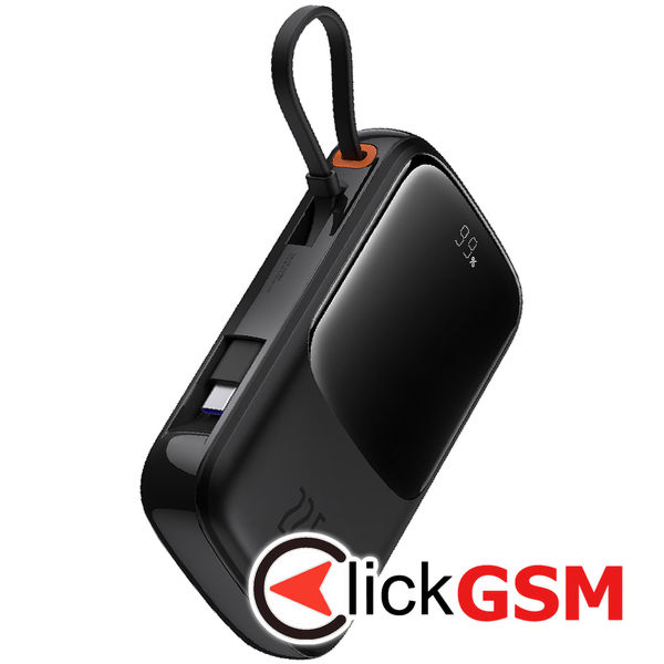 Baseus - Power Bank Qpow Pro+ (P10067101113-00) - Lightning, 2xType-C, USB, 22.5W, Fast Charge, 10000mAh, Cable USB-C - Black