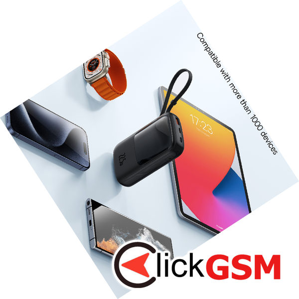 Baseus - Power Bank Qpow Pro+ (P10067101113-00) - Lightning, 2xType-C, USB, 22.5W, Fast Charge, 10000mAh, Cable USB-C - Black