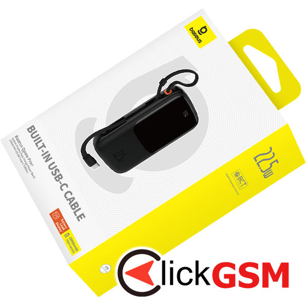 Baseus - Power Bank Qpow Pro+ (P10067101113-00) - Lightning, 2xType-C, USB, 22.5W, Fast Charge, 10000mAh, Cable USB-C - Black