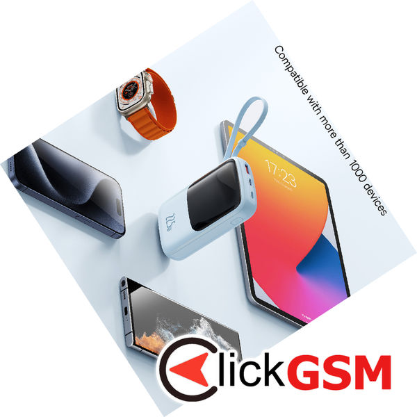 Baseus - Power Bank Qpow Pro+ (P10067101313-00) - Lightning, 2x Type-C, USB, 22.5W, 10000mAh, Cable Type-C - Blue