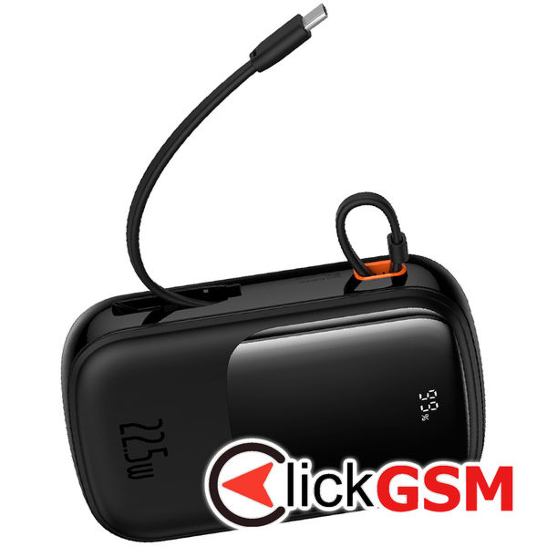 Baseus - Power Bank Qpow Pro+ (P10067103113-00) - Lightning, 2x Type-C, USB, 22.5W, 20000mAh, Cable Type-C - Black