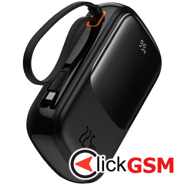 Baseus - Power Bank Qpow Pro+ (P10067103113-00) - Lightning, 2x Type-C, USB, 22.5W, 20000mAh, Cable Type-C - Black