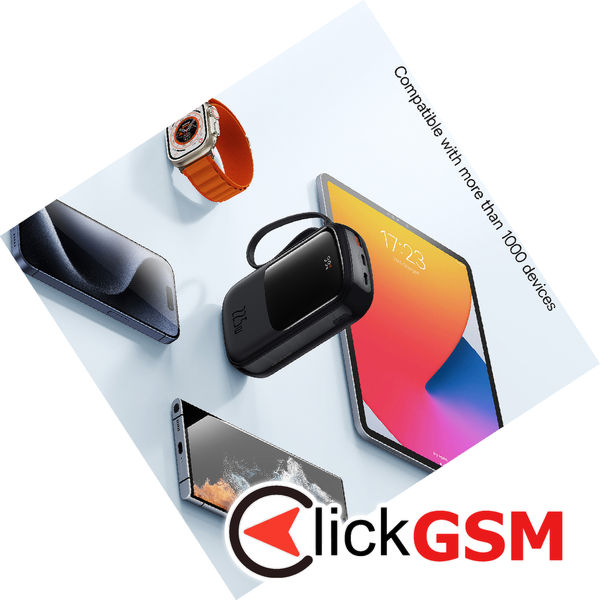 Baseus - Power Bank Qpow Pro+ (P10067103113-00) - Lightning, 2x Type-C, USB, 22.5W, 20000mAh, Cable Type-C - Black