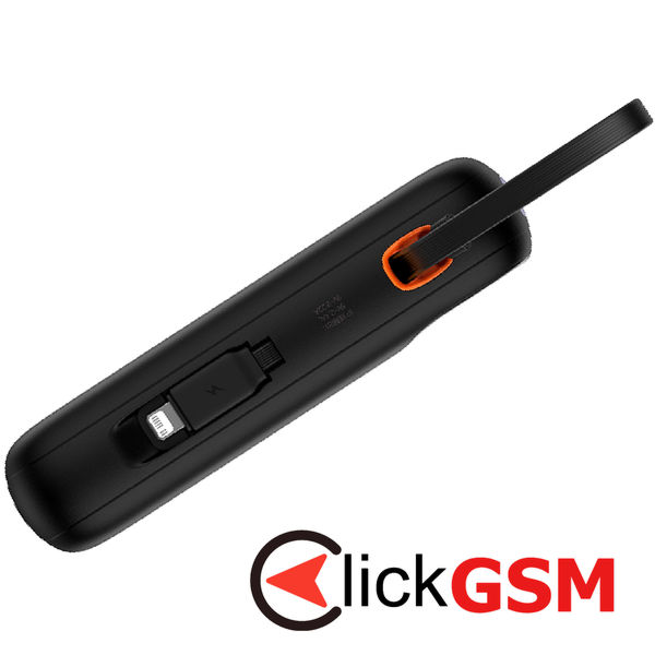 Baseus - Power Bank Qpow Pro+ (P10055003113-00) - Lightning, 2x Type-C, USB, 22.5W, 10000mAh, Cable Type-C, 30cm - Black