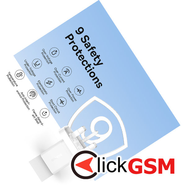 Baseus - Wall Charger GaN5 (P10110906213-00) - UK Plug, Fast Charger, Type-C, 30W - White