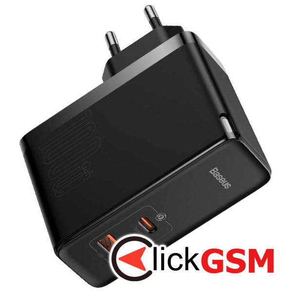 Baseus - Wall Charger GaN5 Pro (CCGP090201) - Fast Charger, Type-C, USB, 100W, Cable Type-C to Type-C, 1m - Black