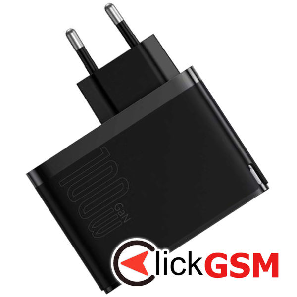 Baseus - Wall Charger GaN5 Pro (CCGP090201) - Fast Charger, Type-C, USB, 100W, Cable Type-C to Type-C, 1m - Black