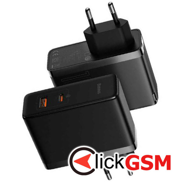 Baseus - Wall Charger GaN5 Pro (CCGP090201) - Fast Charger, Type-C, USB, 100W, Cable Type-C to Type-C, 1m - Black