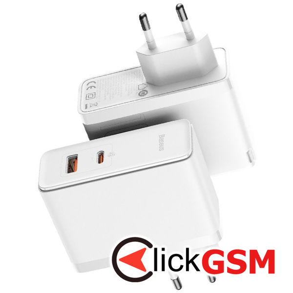 Baseus - Wall Charger GaN5 Pro (CCGP090202) - Fast Charger, Type-C, USB, 100W, Cable Type-C to Type-C, 1m - White
