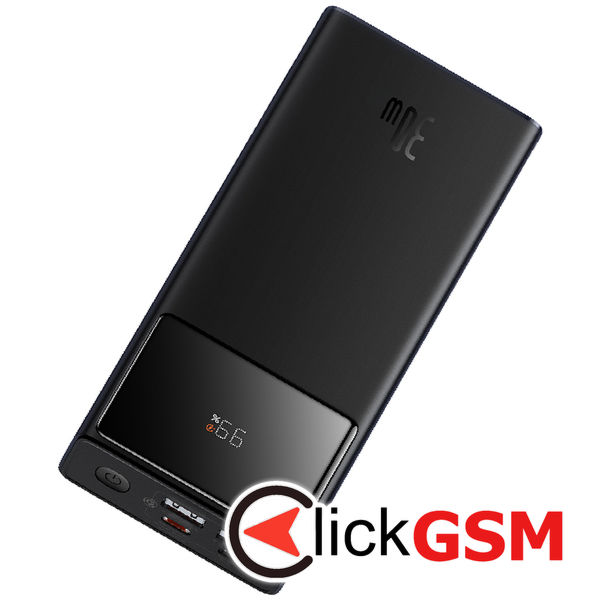 Baseus - Power Bank Star-Lord (P10022904113-00) - 2x USB, Type-C, Micro-USB, 30W, 20000mAh, Cable Type-C, 3A, 30cm - Black