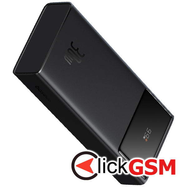 Baseus - Power Bank Star-Lord (P10022904113-00) - 2x USB, Type-C, Micro-USB, 30W, 20000mAh, Cable Type-C, 3A, 30cm - Black