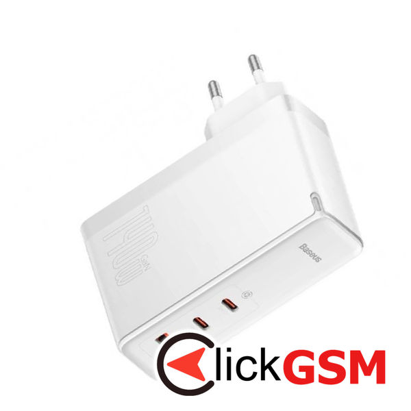 Baseus - Wall Charger GaN5 Pro (CCGP100202) - Fast Charge, 2xType-C, USB, 140W, with Cable Type-C to Type-C, 240W, 1m - White