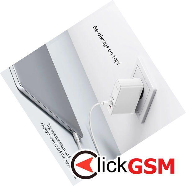 Baseus - Wall Charger GaN5 Pro (CCGP100202) - Fast Charge, 2xType-C, USB, 140W, with Cable Type-C to Type-C, 240W, 1m - White