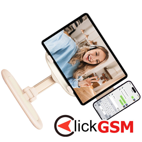 Baseus - Desk Holder Seashell (B10451501411-00) - for Tablets, Phones, MagSafe, Aluminum Alloy - Baby Pink