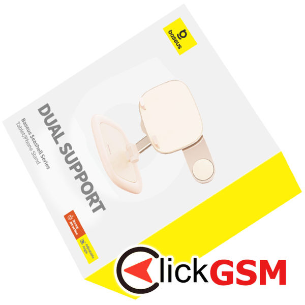 Baseus - Desk Holder Seashell (B10451501411-00) - for Tablets, Phones, MagSafe, Aluminum Alloy - Baby Pink