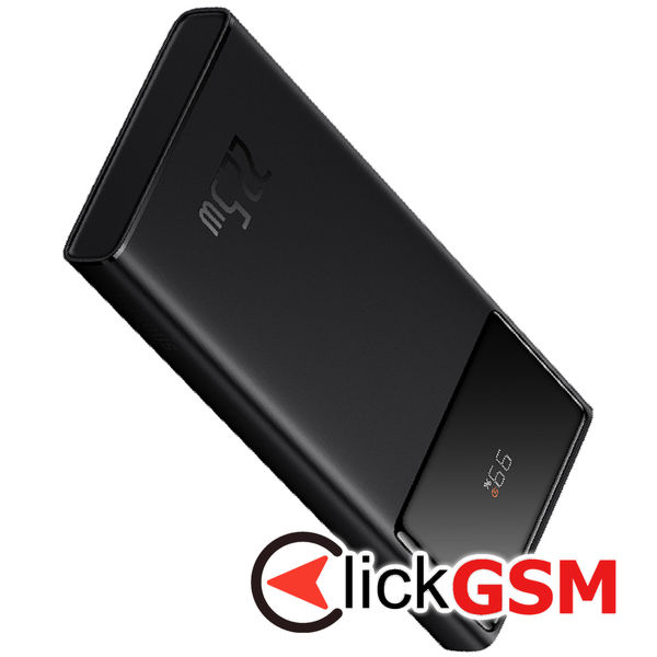 Baseus - Power Bank Star-Lord (PPXJ100001) - 2x USB, Type-C, Micro-USB, 22.5W, 10000mAh, Cable Type-C, 3A, 30cm - Black