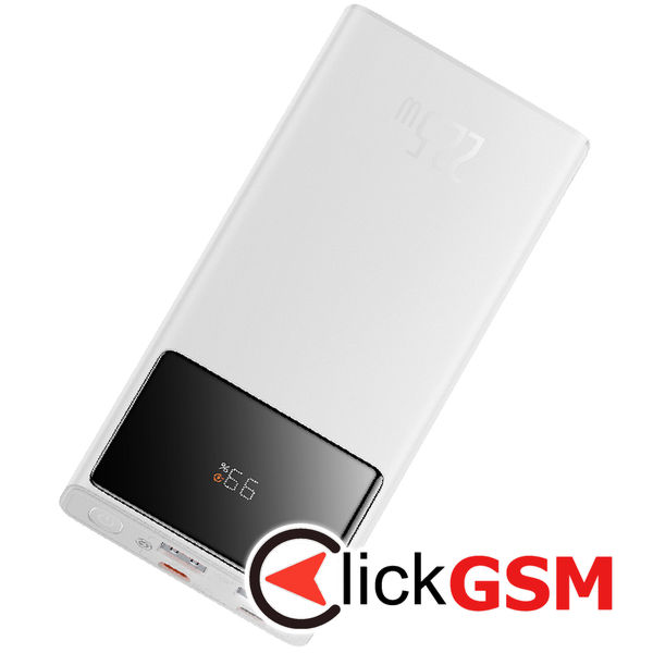 Baseus - Power Bank Star-Lord (PPXJ100002) - 2x USB, Type-C, Micro-USB, 22.5W, 10000mAh, Cable Type-C, 3A, 30cm - White