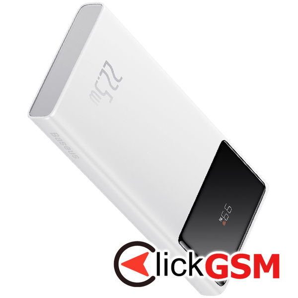 Baseus - Power Bank Star-Lord (PPXJ100002) - 2x USB, Type-C, Micro-USB, 22.5W, 10000mAh, Cable Type-C, 3A, 30cm - White