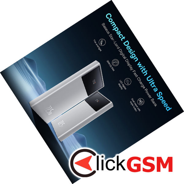 Baseus - Power Bank Star-Lord (PPXJ100002) - 2x USB, Type-C, Micro-USB, 22.5W, 10000mAh, Cable Type-C, 3A, 30cm - White