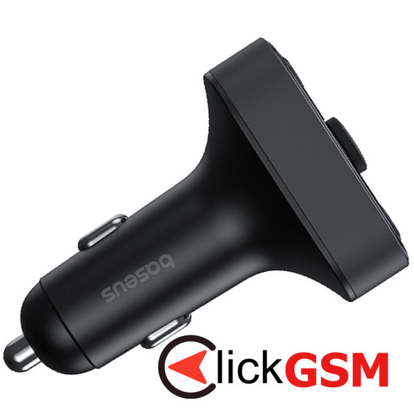 Baseus - FM Modulator and Car Charger S-09 Lite (C10762300113-00) - Bluetooth 5.0, USB, USB-C, Display, PD18W - Cluster Black