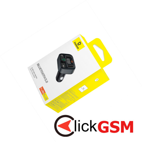 Baseus - FM Modulator and Car Charger S-09 Lite (C10762300113-00) - Bluetooth 5.0, USB, USB-C, Display, PD18W - Cluster Black